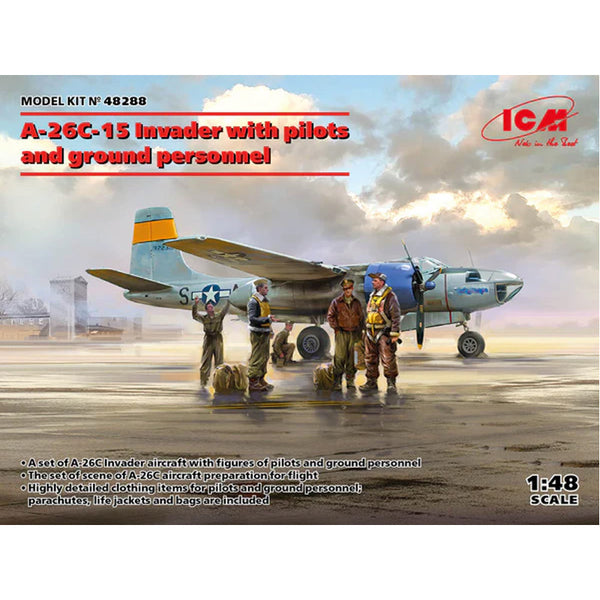 A-26C-15 Invader w/USAF pilots and ground personnel 1/48