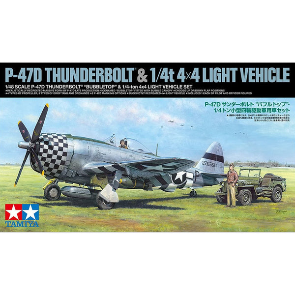 P-47D Thunderbolt "Bubbletop" & 1/4-ton 4x4 Light Vehicle Set 1/48