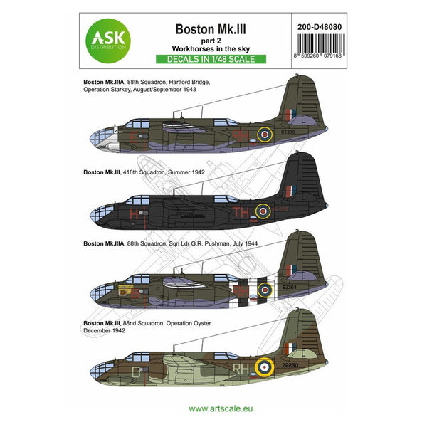 Boston MK.III part 2 - Workhorses in the sky 1/48 | Scale Model Decals ...