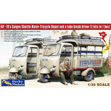 60‘~70’s Saigon Shuttle Motor-Tricycle Depot and a take break drive [2 kits In 1 box] 1/35