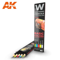 AK WEATHERING PENCILS BASIC COLORS Shading & demotion set