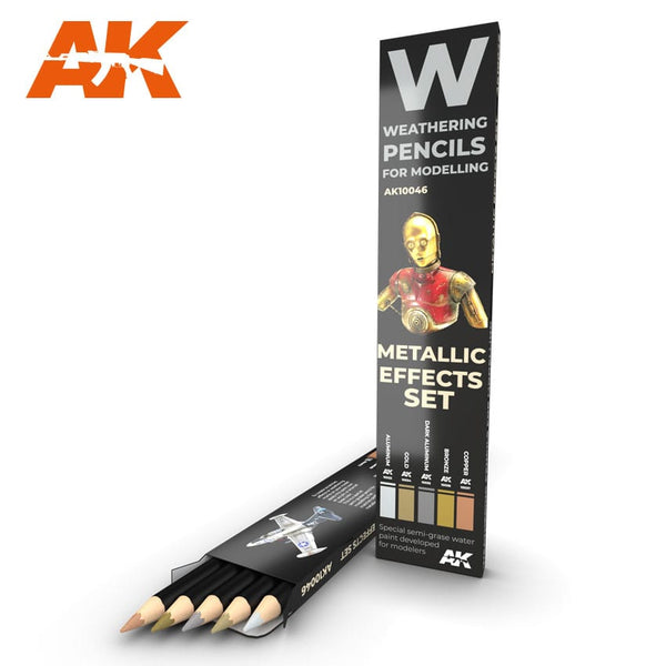 AK WEATHERING PENCILS METALLICS EFFECT SET