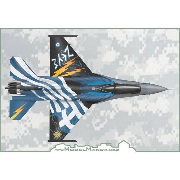 D48120 GREEK F-16C block 52 ZEUS DEMO TEAM 2015 decal + resin CFT and paraschute container 1/48