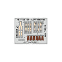 Bf 110D seatbelts STEEL 1/48