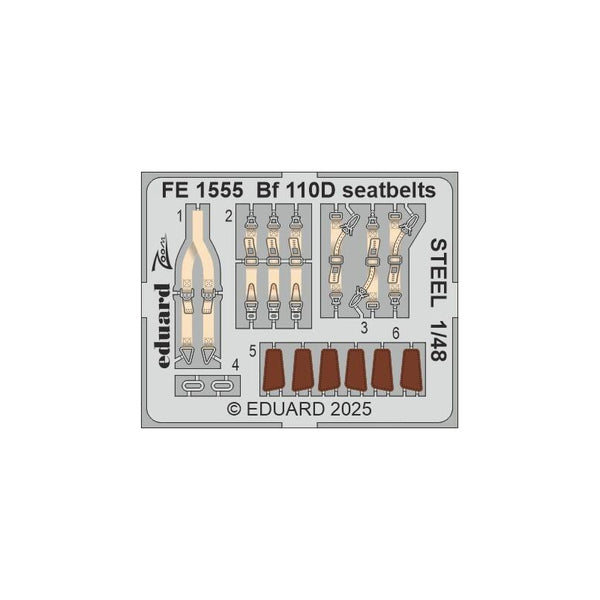 Bf 110D seatbelts STEEL 1/48