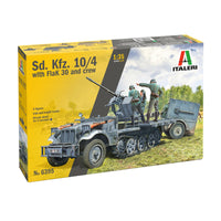 German half-track vehicle Sd.Kfz. 10/4 with 20mm FlaK 30 Anti-Aircraft Gun and 4 figures of Crew 1/35