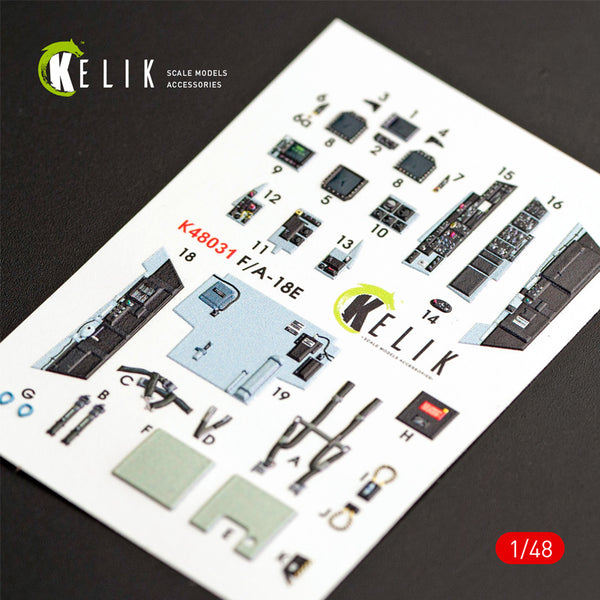 F/A-18E "Super Hornet" interior 3D decals for MENG kit 1/48