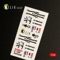 F-14D Tomcat interior 3D decals for Tamiya kit 1/48