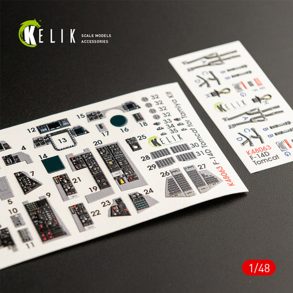 F-14D Tomcat interior 3D decals for Tamiya kit 1/48