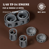 A-10C Thunderbolt II engine Fan blades and Nozzles for Academy 1/48