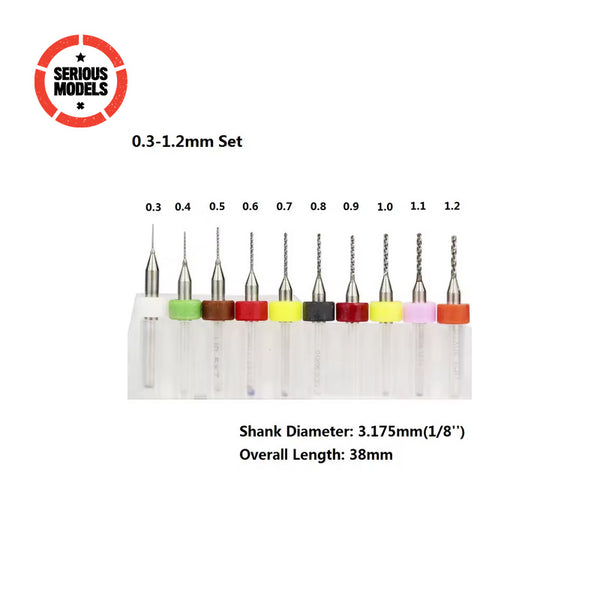 Drill Bits 0.3-1.2mm 10pcs