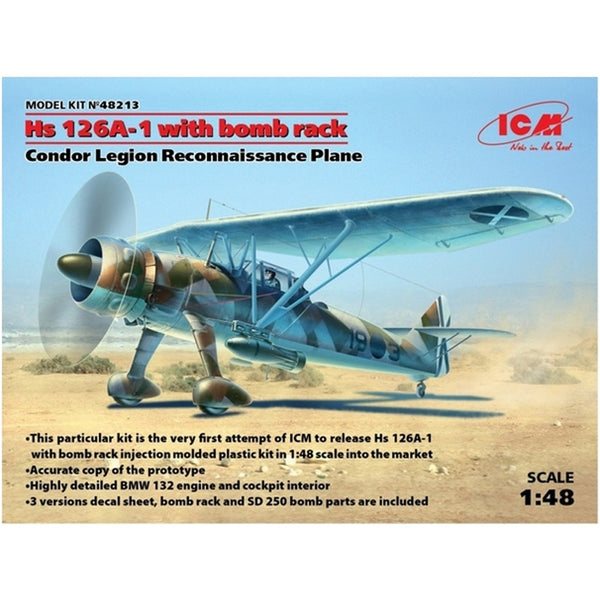 Hs 126A-1 with bomb rack Condor Legion Reconnaissance Plane 1/48