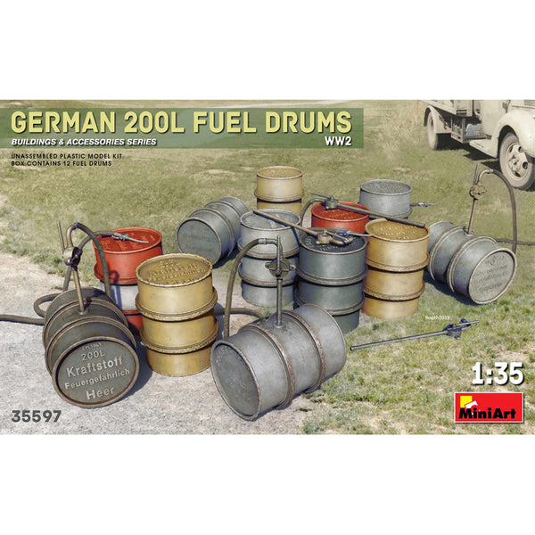 German 200L Fuel Drum Set WW2 1/35