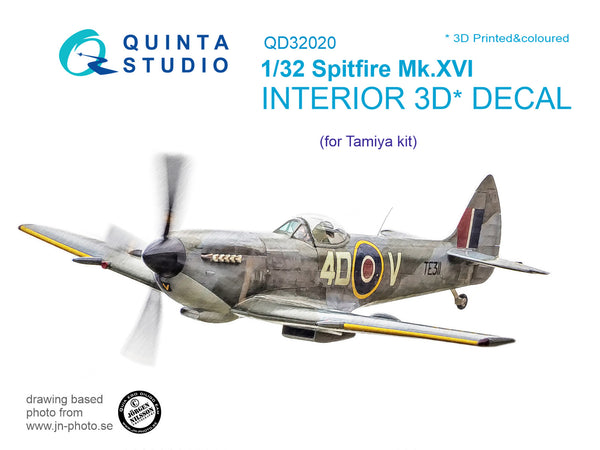 Spitfire Mk.XVI 3D-Printed & coloured Interior on decal paper (for Tamiya kit)