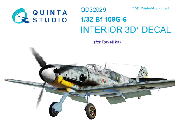 Bf 109G-6 3D-Printed & coloured Interior on decal paper (for Revell kit)