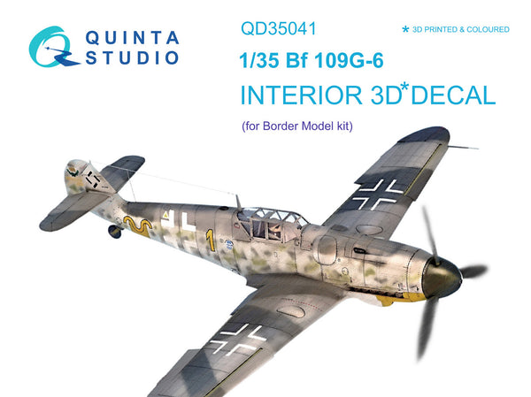 Bf 109G-6 3D-Printed & coloured Interior on decal paper (for Border Model kit)