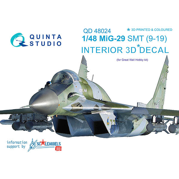 MiG-29 SMT (9-19) 3D-Printed & coloured Interior on decal paper (for GWH kits)