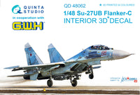 Su-27UB 3D-Printed & coloured Interior on decal paper (for GWH kit)