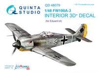 FW 190A-3 3D-Printed & coloured Interior on decal paper (for Eduard  kit)