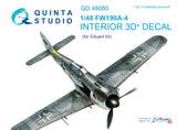 FW 190A-4 3D-Printed & coloured Interior on decal paper (for Eduard  kit)