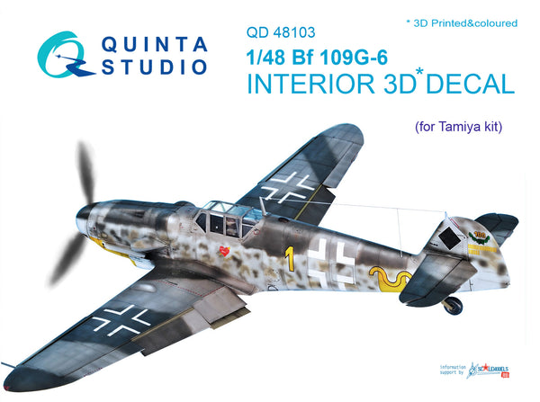 Bf 109G-6 3D-Printed & coloured Interior on decal paper (for Tamiya  kit)