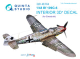 Bf 109G-6 3D-Printed & coloured Interior on decal paper (for Zvezda  kit)