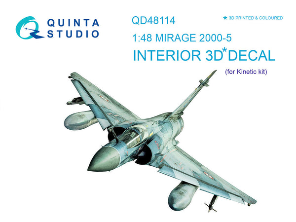 Mirage 2000-5 3D-Printed & coloured Interior on decal paper (for Kinetic kit)