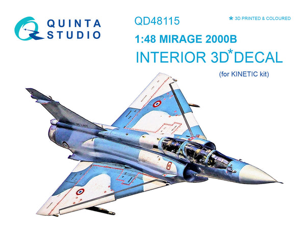 Mirage 2000B 3D-Printed & coloured Interior on decal paper (for Kinetic kit)