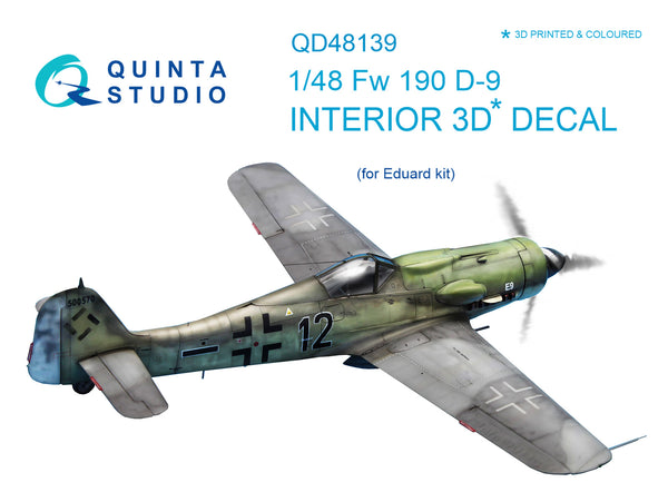 FW 190D-9 3D-Printed & coloured Interior on decal paper (for Eduard  kit)