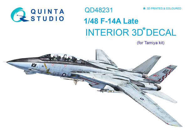 F-14A Late 3D-Printed & coloured Interior on decal paper (for Tamiya kit)