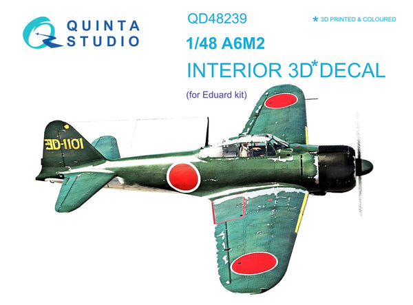A6M2 Zero 3D-Printed & coloured Interior on decal paper (Eduard)