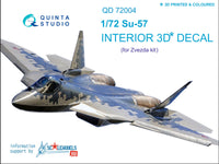 SU-57  3D-Printed & coloured Interior on decal paper (for Zvezda kit) (2 version blue&grey panel colour)