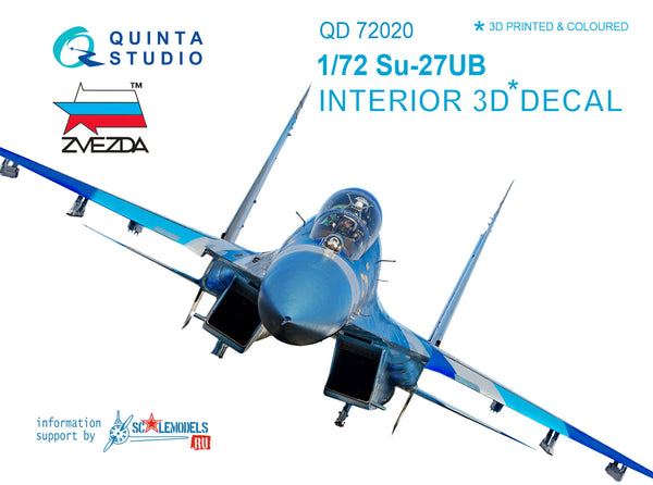 Su-27UB  3D-Printed & coloured Interior on decal paper  (for Zvezda kit)